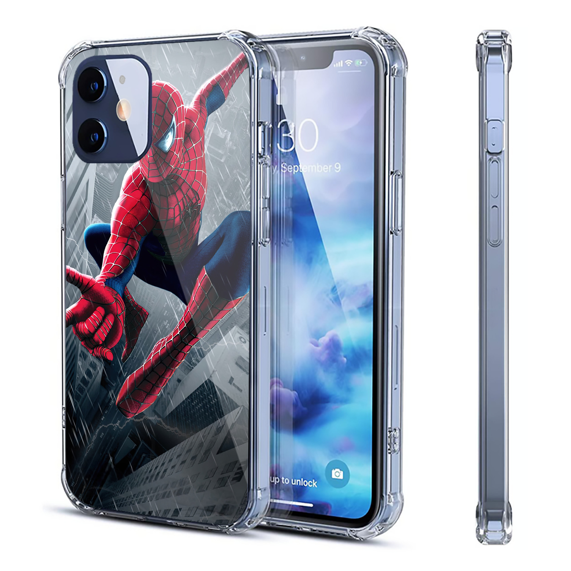 （画像用） Spider Man スパイダーマン 【iPhone 12シリーズ対応】透明スマホケース（クリアソフトケース）